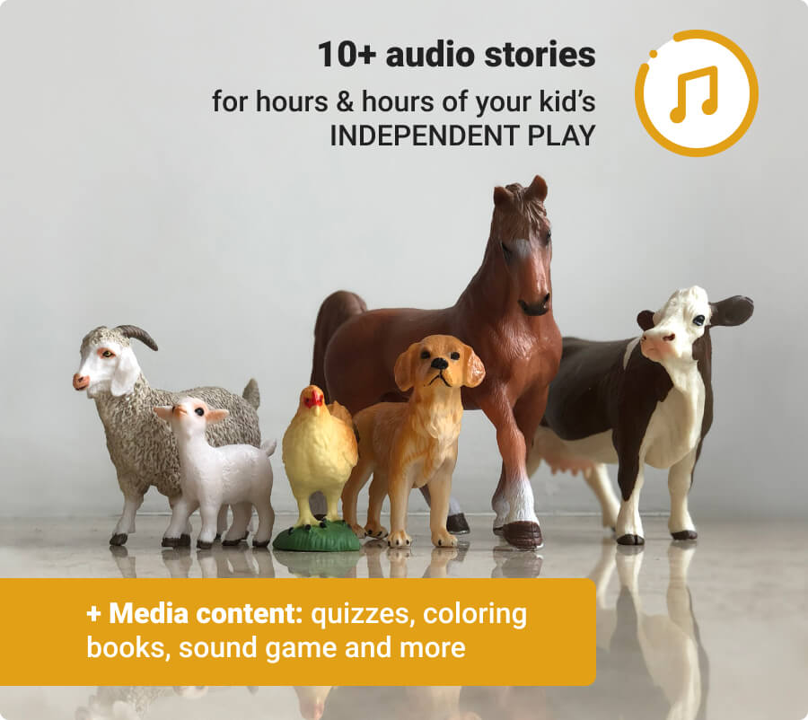 Farm animals with audio stories for INDEPENDENT PLAY